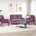 vidaXL Súpravy pohoviek 3 pcs Fialová 115 x 56 x 80 cm Preglejka