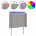 vidaXL Čelo postele s LED bledosivé 83x16x118/128 cm látka