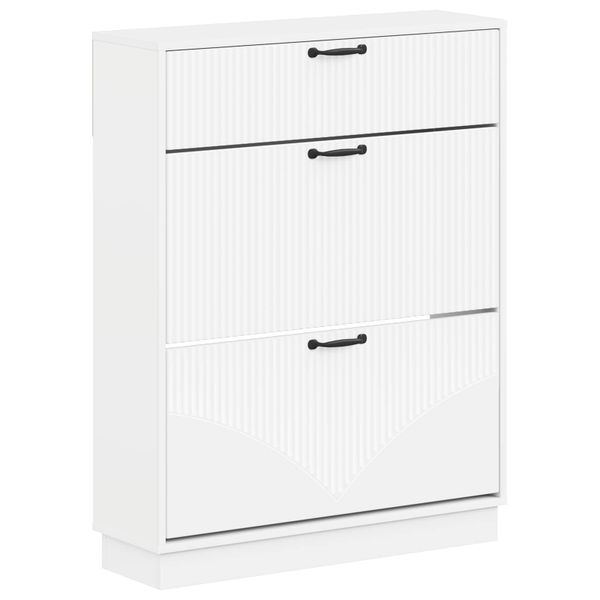 vidaXL Skriňa na topánky HOORN 78 x 24 x 100 cm Kompozitné drevo Biela