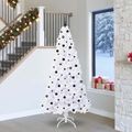 vidaXL Umelý vianočný stromček s 300 LED-i Biela 240 cm PVC a oceľ