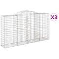 vidaXL Oblúkové gabiónové koše 3ks 300x50x160/180cm pozinkované železo