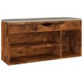 vidaXL Lavica na topánky+podložka, tmavý dub 104x30x49 cm