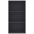 vidaXL Knižnica s 3 policami, sivá 60x30x114 cm, kompozitné drevo