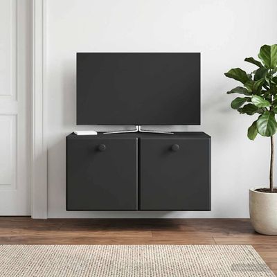 vidaXL Nástenná TV skrinka 59,5 x 31 x 30 cm Čierna Kompozitné drevo
