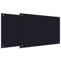 vidaXL Kuchynský obklad 2 ks Čierna 90 x 60 cm tvrdené sklo