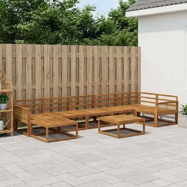 vidaXL Záhradná súprava gaučov 8 pcs Prírodná Pevné akáciové drevo