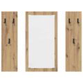 vidaXL Vešiak na stenu Nástenná montáž Remeselný dub 96 x 1,5 x 90 cm