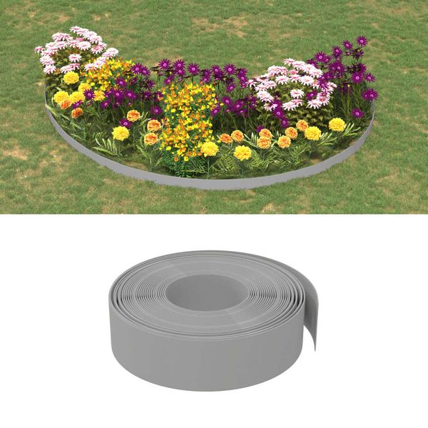 vidaXL Záhradné obruby 2 ks sivé 10 m 15 cm polyetylén