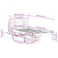 vidaXL Posteľný rám so zásuvkami biely 75x190 cm borovicový masív