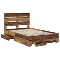 vidaXL Rám postele Staré drevo 135 x 190 cm Kompozitné drevo