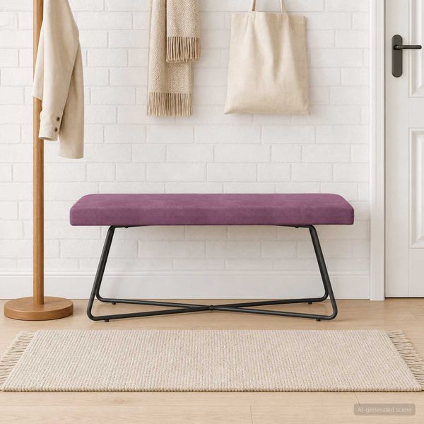 vidaXL lavička Fialová 110 x 40 x 45 cm Zamat