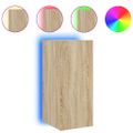 vidaXL TV nástenné skrinky s LED svetlami 2 ks dub sonoma 30,5x35x70cm