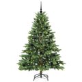 vidaXL Umelý vianočný stromček s 150 LED-i Zelená 150 cm PE a PVC