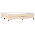 vidaXL Posteľný rám s boxspringom krémová 200x200 cm látka