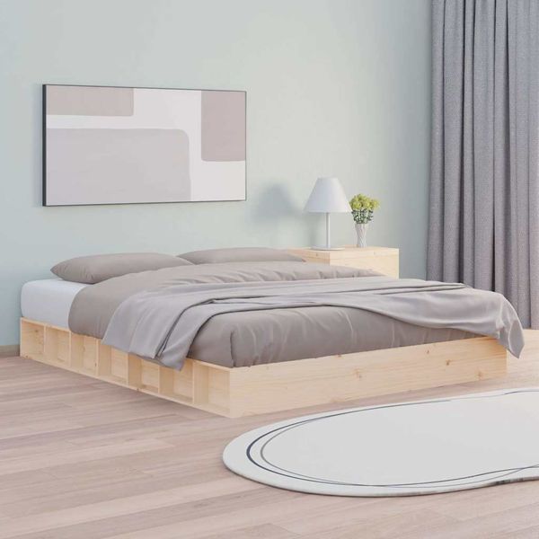 vidaXL Posteľný rám 180x200 cm Super King masívne drevo