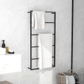 vidaXL Stojan na uteráky čierny 60x10x116 cm oceľ