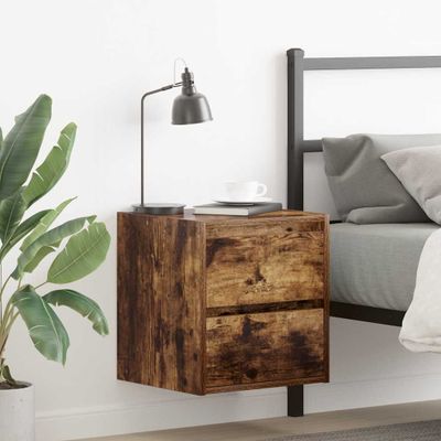 vidaXL Nástenné nočné stolíky 2 ks dymový dub 38x34x40 cm