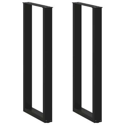 vidaXL Nohy barového stola v tvare U, 2 ks, čierne, 40 x (110-111) cm, oceľové