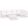 vidaXL 6-dielna záhradná sedacia súprava biela masívna borovica