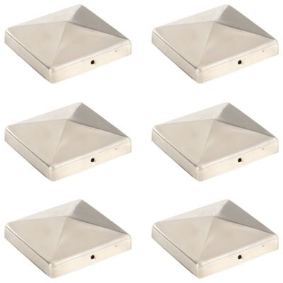vidaXL Pyramídové krytky na plotové stĺpiky 6 ks 101x101 mm nehrdzavejúca oceľ