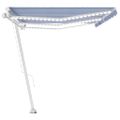 vidaXL Ručne zaťahovacia markíza s LED 600x300 cm modrá a biela