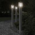 vidaXL Vonkajšia stojaca lampa zásuvka strieborná 110 cm nehrdz. oceľ