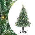 vidaXL Umelý vianočný stromček, snehom obalený, s LED svetlom 150 cm