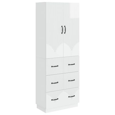 vidaXL Sada skríň 2 pcs Biela s vysokým leskom 66 x 34,5 x 87 cm