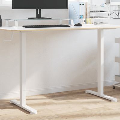 vidaXL Rám stola na státie biely (94-135)x60x(70-114) cm oceľ