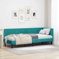 vidaXL Rohový rám postele Tyrkysová 80 cm x 200 cm Zamat