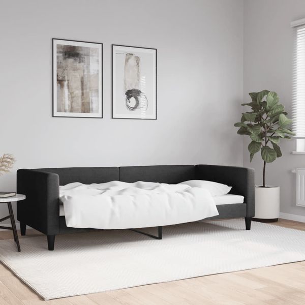vidaXL Posteľný rám čierny 90x200 cm látka