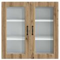 vidaXL Nástenný sklenený kabinet PORTO Remeselný dub 80 x 31 x 80 cm