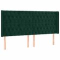 vidaXL Čelo postele s LED tmavozelené 183x16x118/128 cm zamat