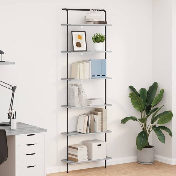 vidaXL Regál na knihy Sivý Sonoma 60 x 24 x 203 cm Kompozitné drevo
