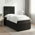 vidaXL Posteľ boxspring s matracom Čierna 100 x 200 cm Zamat