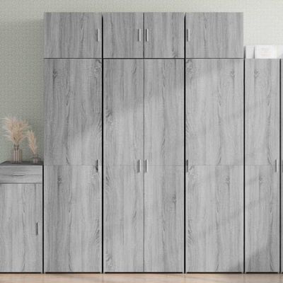 vidaXL Vysoká skrinka sivá sonoma 70x42,5x185 cm kompozitné drevo