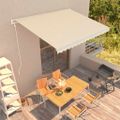 vidaXL Automatická zaťahovacia markíza 400x300 cm krémová