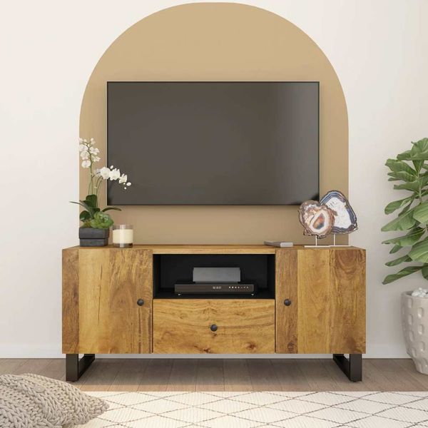 vidaXL TV skrinka 105x33,5x46 cm masívny mangovník a spracované drevo
