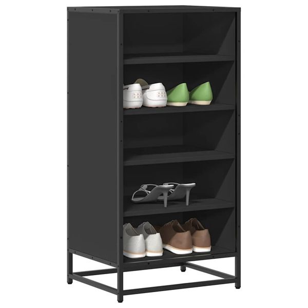 vidaXL Regál na topánky čierna 48x38x97,5 cm spracované drevo
