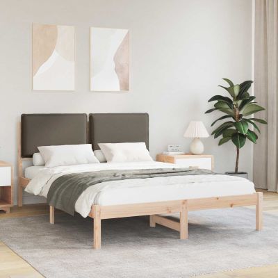 vidaXL Rám postele s čalúneným čelom Sivohnedá 140 x 190 cm