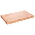 vidaXL Nástenná polica bledohnedá 80x50x(2-6) cm ošetrený masívny dub
