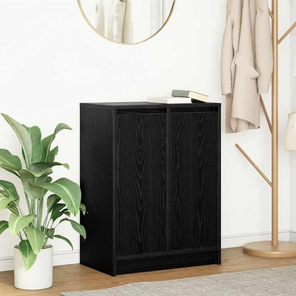 vidaXL Komoda dub čierny 57x34x76 cm kompozitné drevo