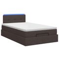 vidaXL Ottoman posteľ s matracom a LED Tmavohnedá 120 x 190 cm Látka