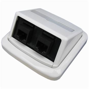 Dvojzásuvka ABB TANGO 2xRJ45 Cat5e UTP biela,BKkeys