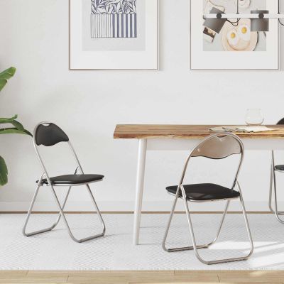 vidaXL Skladacia stolička 2 pcs Čierna a Šedá 48 x 43,5 x 81 cm