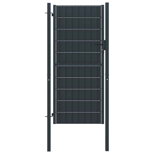 vidaXL Plotová brána PVC a oceľ 100x124 cm antracitová