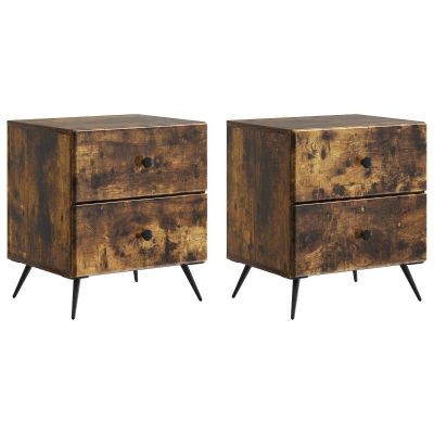 vidaXL Nočný stolík so zásuvkou 2 pcs Dymový dub 43 x 34,5 x 47,5 cm