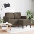 vidaXL 2-miestna pohovka s ležadlom v tvare L, tmavosivá 125 cm, umelá koža