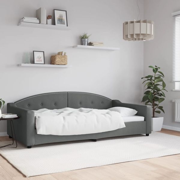 vidaXL Posteľný rám tmavosivý 100x200 cm látka