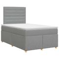 vidaXL Posteľ boxspring s matracom Svetlosivá 120 x 200 cm Látka